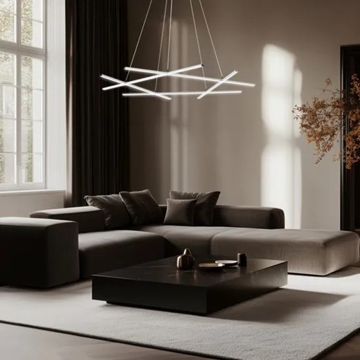 Ledowa nowoczesna lampa wisząca na linkach - M122-Fogo Lumes One Size Edinos.pl