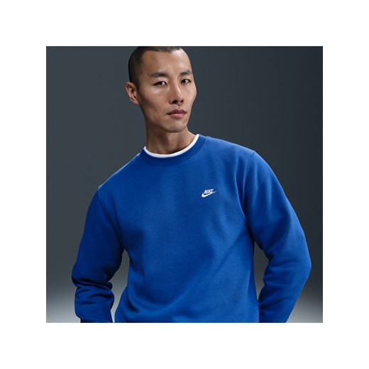 Męska bluza z dzianiny Nike Club - Niebieski ze sklepu Nike poland w kategorii Bluzy męskie - zdjęcie 179454052