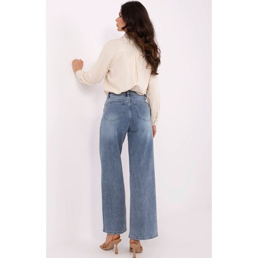 Niebieskie jeansy dad fit z szeroką nogawką NM-SP-T380-1.73P, Kolor niebieski, Rozmiar M, FactoryPrice ze sklepu Primodo w kategorii Jeansy damskie - zdjęcie 179456701