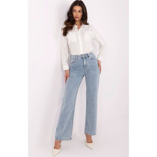Niebieskie jeansy z szeroką nogawką NM-SP-T320-2.72P, Kolor niebieski, Rozmiar S, FactoryPrice ze sklepu Primodo w kategorii Jeansy damskie - zdjęcie 179456704
