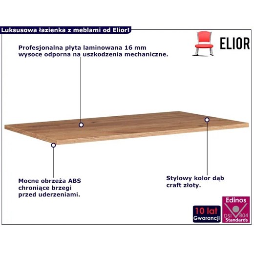 Blat do szafek łazienkowych dąb craft złoty 80 cm Dada 3X Elior One Size okazyjna cena Edinos.pl