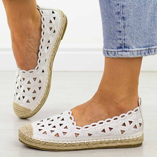 Białe espadryle damskie, półbuty Potocki 16348 ze sklepu suzana.pl w kategorii Espadryle damskie - zdjęcie 179459784
