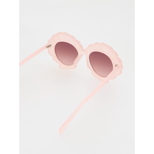 Reserved - Okulary przeciwsłoneczne z oprawką w kształcie muszelki - różowy Reserved ONE SIZE Reserved