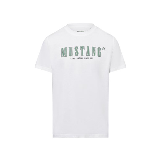 Mustang Koszulka męska - Austin Mężczyźni Bawełna biały nadruk ze sklepu vangraaf w kategorii T-shirty męskie - zdjęcie 179460201
