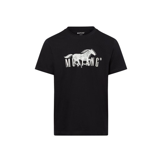Mustang Koszulka męska - Austin Mężczyźni Bawełna czarny nadruk ze sklepu vangraaf w kategorii T-shirty męskie - zdjęcie 179460202
