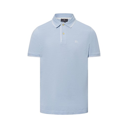 Nils Sundström Męska koszulka polo Mężczyźni Bawełna jasnoniebieski jednolity ze sklepu vangraaf w kategorii T-shirty męskie - zdjęcie 179460230
