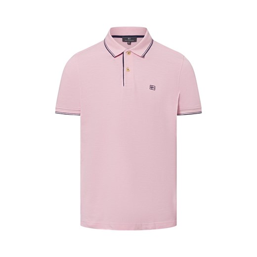 Nils Sundström Męska koszulka polo Mężczyźni Bawełna brudny róż jednolity ze sklepu vangraaf w kategorii T-shirty męskie - zdjęcie 179460233