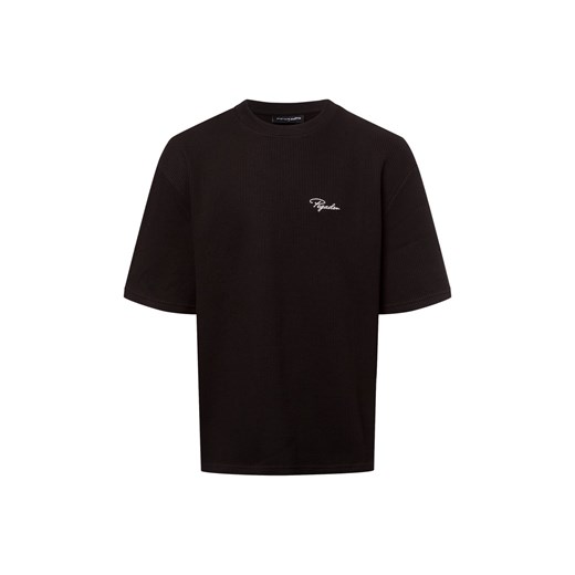 PEGADOR Koszulka męska - Signar Mężczyźni Bawełna czarny wypukły wzór tkaniny ze sklepu vangraaf w kategorii T-shirty męskie - zdjęcie 179460243