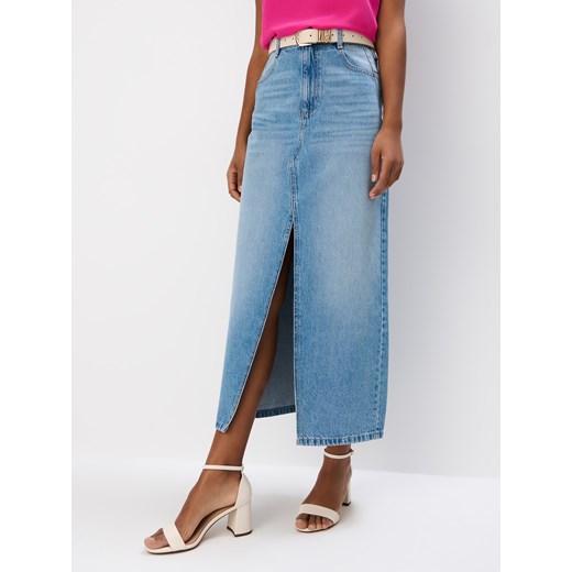 Mohito - Jeansowa spódnica maxi - niebieski Mohito 42 Mohito