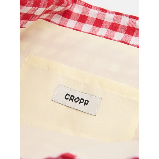 Cropp - Czerwono-biała torba shopper w kratę - czerwony Cropp Uniwersalny Cropp
