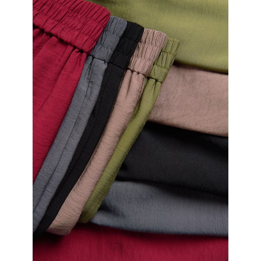 Reserved - Spodnie z wiskozą - oliwkowy Reserved XS Reserved