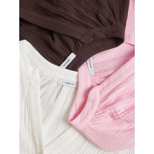 Reserved - Muślinowa bluzka - różowy Reserved L Reserved