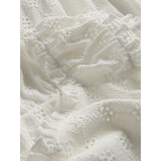 Reserved - Ażurowa sukienka mini - biały Reserved L Reserved