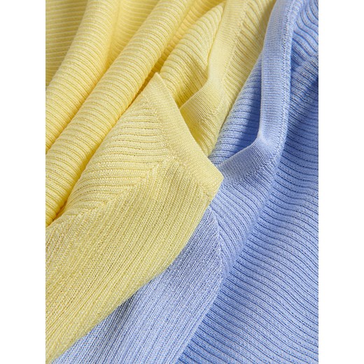 Bluzka damska Reserved z okrągłym dekoltem niebieska z krótkim rękawem 