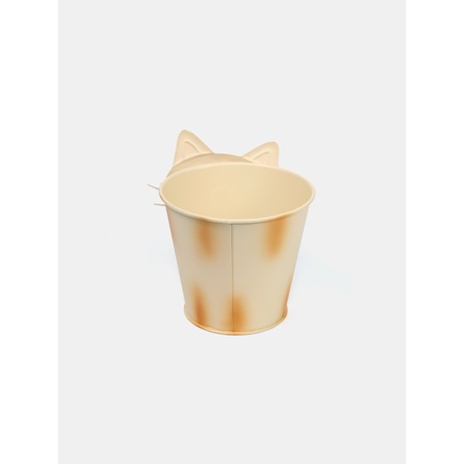 Sinsay - Doniczka z motywem kociej głowy z elementami 3d - kremowy Sinsay One Size Sinsay