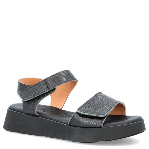Skórzane sandały zapinane na rzep - OH! MY SANDALS 5650 CZARNE ze sklepu Tymoteo.pl - sklep obuwniczy w kategorii Sandały damskie - zdjęcie 179464294