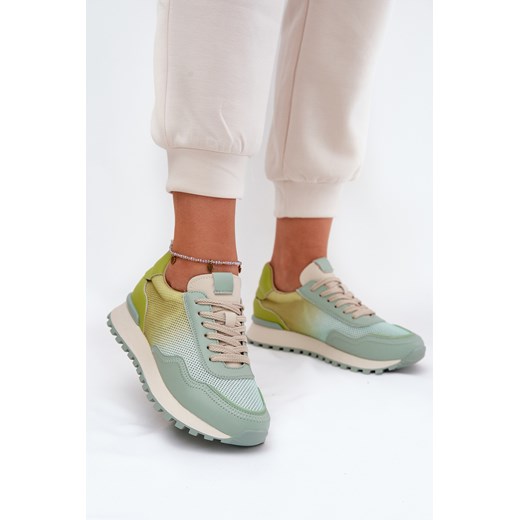 Buty Sportowe Damskie Skóra Naturalna Siateczka Zielone Vinceza 66775 ze sklepu ZAZOO w kategorii Buty sportowe damskie - zdjęcie 179464481