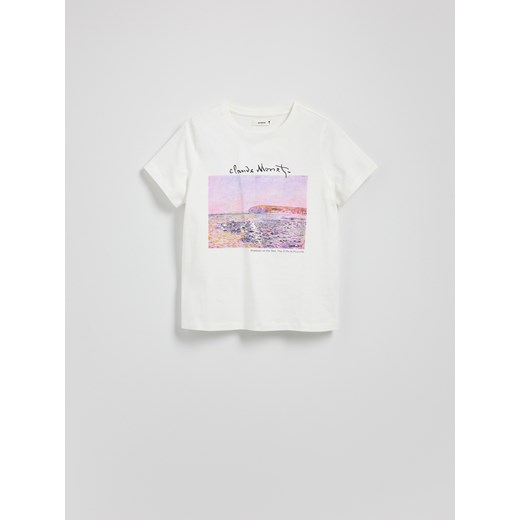 Reserved - T-shirt z nadrukiem - biały ze sklepu Reserved w kategorii Bluzki damskie - zdjęcie 179464890