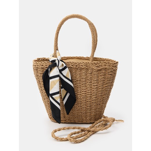 Sinsay - Pleciona torebka - kremowy Sinsay One Size Sinsay