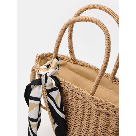 Sinsay - Pleciona torebka - kremowy Sinsay One Size Sinsay