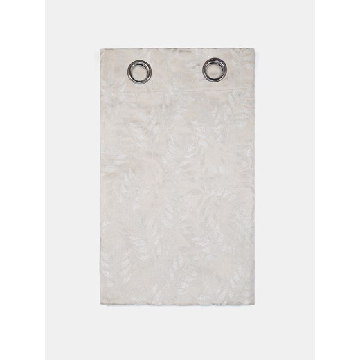 Sinsay - Zasłona z dekoracyjnymi srebrnymi liścmi na beżowym tle - beżowy Sinsay One Size Sinsay