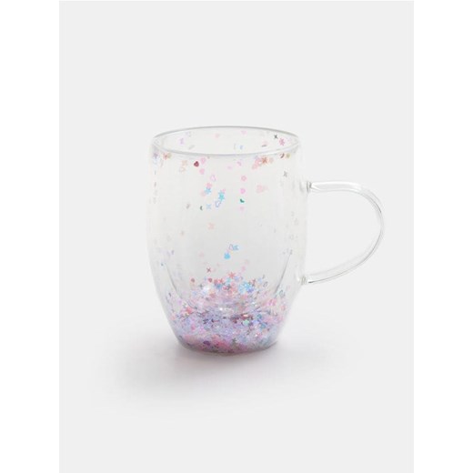 Sinsay - Kubek z podwójnym dnem i kolorowym konfetti - wielobarwny Sinsay One Size Sinsay