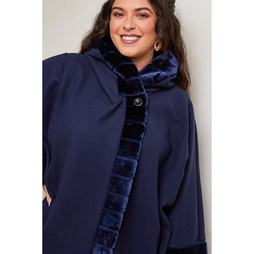 Curvy Lady Płaszcz zimowy w kolorze granatowym Curvy Lady 48/50 wyprzedaż Limango Polska