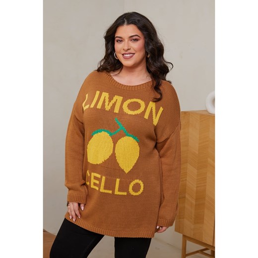 Curvy Lady Sweter w kolorze jasnobrązowym Curvy Lady 44/46 okazja Limango Polska