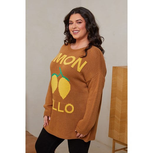 Curvy Lady Sweter w kolorze jasnobrązowym Curvy Lady 44/46 okazja Limango Polska