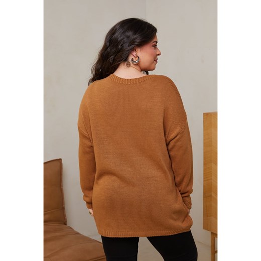 Curvy Lady Sweter w kolorze jasnobrązowym Curvy Lady 44/46 Limango Polska okazyjna cena