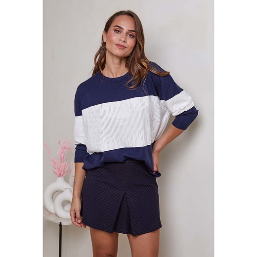 Soft Cashmere Sweter w kolorze granatowo-białym ze sklepu Limango Polska w kategorii Swetry damskie - zdjęcie 179472284