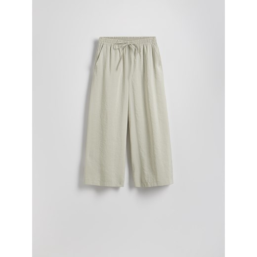 Reserved - Szerokie spodnie z modalu - jasnozielony Reserved S Reserved