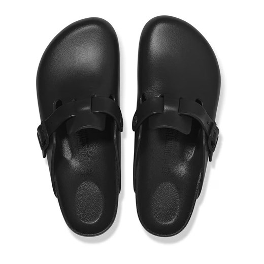 Klapki damskie BIRKENSTOCK bez zapięcia czarne na płaskiej podeszwie 