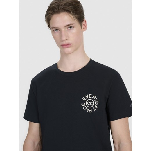 Męski t-shirt z nadrukiem 4F 4FWSS25TTSHM1980 - czarny ze sklepu Sportstylestory.com w kategorii T-shirty męskie - zdjęcie 179485384