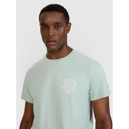 Męski t-shirt z nadrukiem 4F 4FWSS25TTSHM1980 - zielony ze sklepu Sportstylestory.com w kategorii T-shirty męskie - zdjęcie 179485393