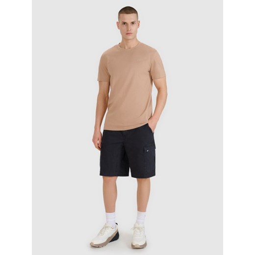 Męski t-shirt basic 4F 4FWSS25TTSHM2074 - brązowy ze sklepu Sportstylestory.com w kategorii T-shirty męskie - zdjęcie 179485442
