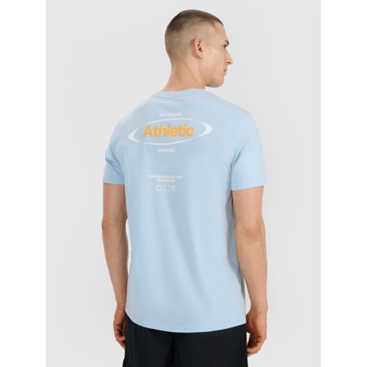 Męski t-shirt z nadrukiem 4F 4FRSS25TTSHM2687 - niebieski ze sklepu Sportstylestory.com w kategorii T-shirty męskie - zdjęcie 179485734