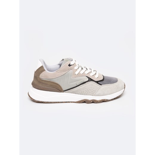 Sneakersy męskie ze skóry naturalnej szare RR174429 901 ze sklepu Big Star w kategorii Buty sportowe męskie - zdjęcie 179489400