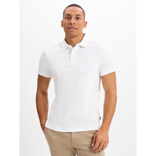 JOOP! Męska koszulka polo - JJ-10Preston Mężczyźni Bawełna biały jednolity ze sklepu vangraaf w kategorii T-shirty męskie - zdjęcie 179489743