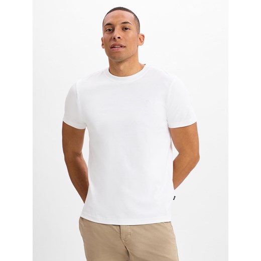 JOOP! Koszulka męska - JJ-22Priamo Mężczyźni Bawełna biały jednolity ze sklepu vangraaf w kategorii T-shirty męskie - zdjęcie 179489744