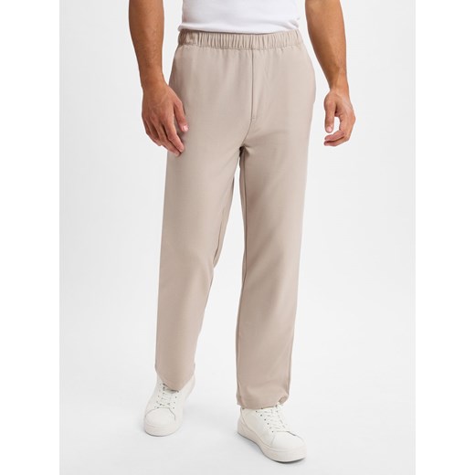 PEGADOR Męskie spodnie materiałowe - Karan Mężczyźni taupe jednolity ze sklepu vangraaf w kategorii Spodnie męskie - zdjęcie 179489770