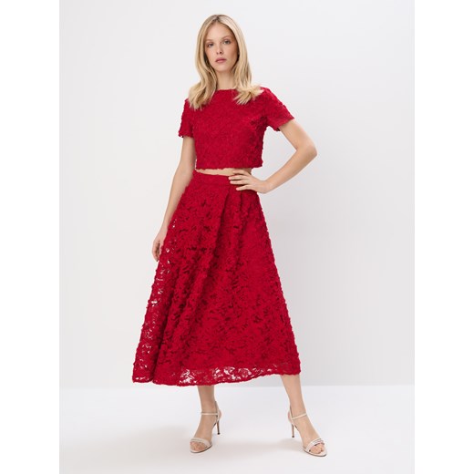 Mohito - Koronkowa bluzka - czerwony Mohito S Mohito