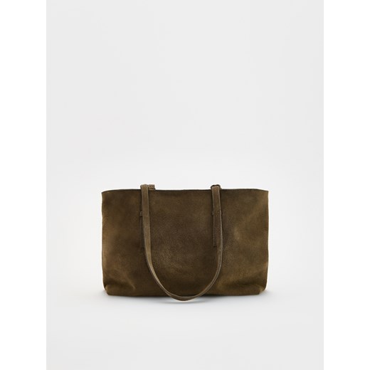 Reserved - Zamszowa torebka shopper - brązowy ze sklepu Reserved w kategorii Torebki damskie - zdjęcie 179491080