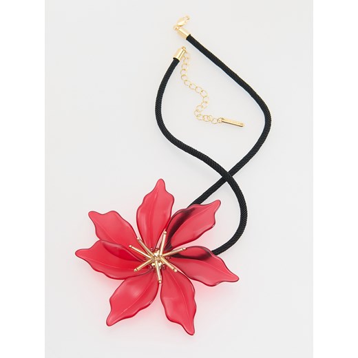 Reserved - Naszyjnik z kwiatową zawieszką - bordowy Reserved ONE SIZE Reserved