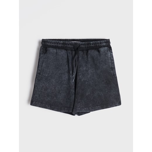 Sinsay - Szorty z efektem sprania - czarny Sinsay 164 Sinsay