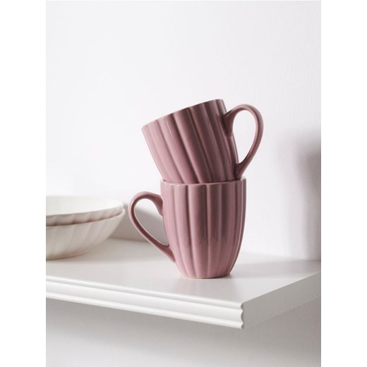 Sinsay - Kubek ze strukturalnymi ściankami 2 pack - różowy ze sklepu Sinsay w kategorii Kubki - zdjęcie 179492804