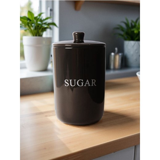 Sinsay - Pojemnik do przechowywania z napisem "Sugar" - czarny ze sklepu Sinsay w kategorii Pojemniki kuchenne - zdjęcie 179492883