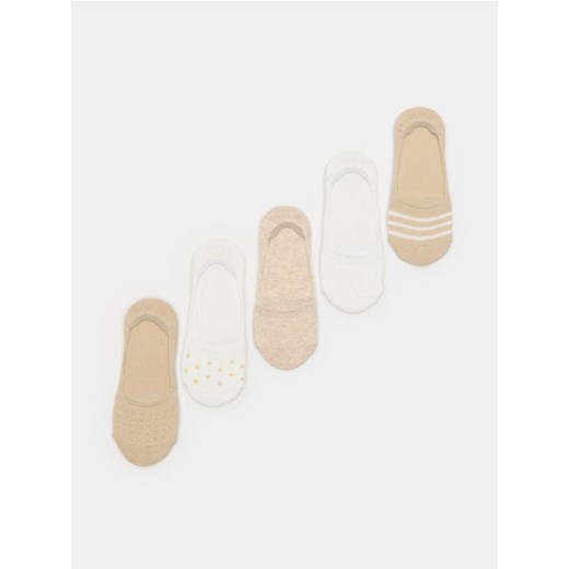 Sinsay - Skarpetki stopki 5 pack - beżowy ze sklepu Sinsay w kategorii Skarpetki damskie - zdjęcie 179492884