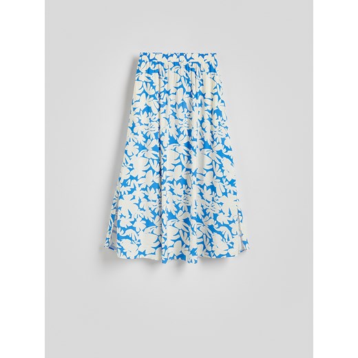 Reserved - Spódnica midi z wiskozą - jasnoniebieski Reserved XS Reserved