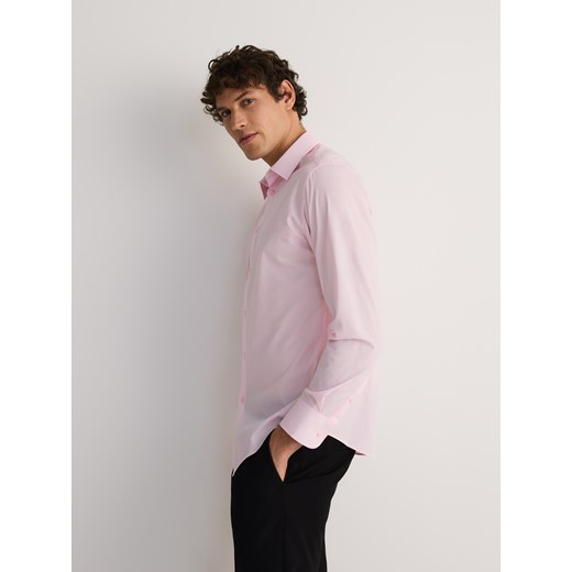 Reserved - Bawełniana koszula slim fit - pastelowy róż Reserved M Reserved